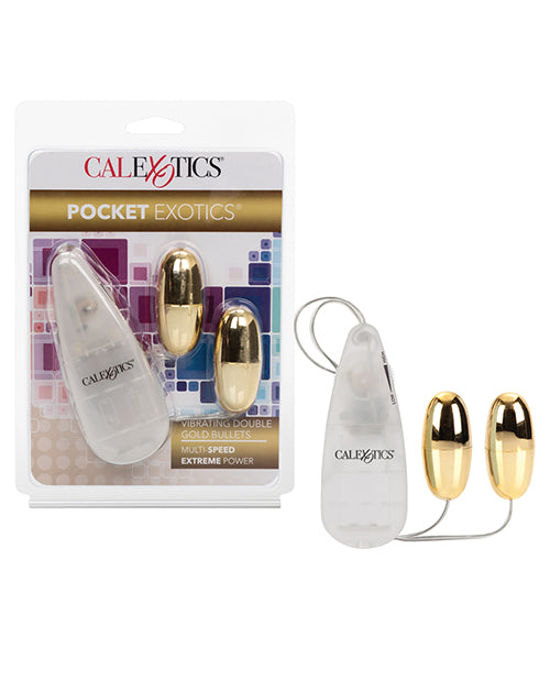 California Exotic Novelties SE-1104-07-2 Pocket Exotics Vibrating Double Gold