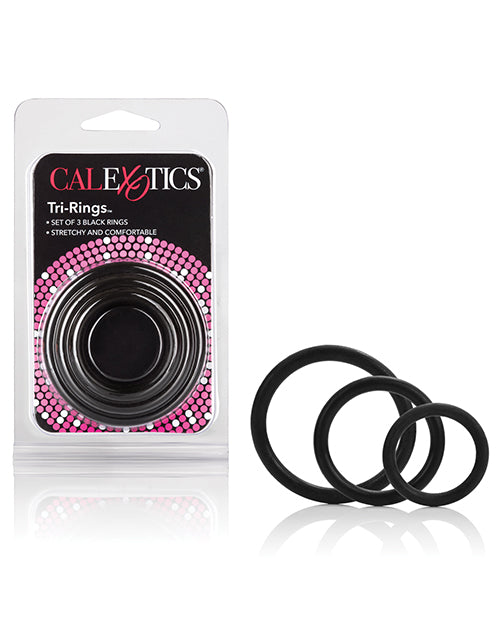 California Exotic Novelties SE-1421-03-2 Tri-Rings, Black, 3 Sizes