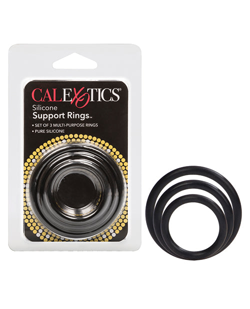 California Exotic Novelties SE-1455-25-2 Silicone Support Rings, Black, Set of 3