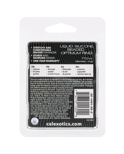 California Exotic Novelties Alpha Beaded Silicone Ring - Black