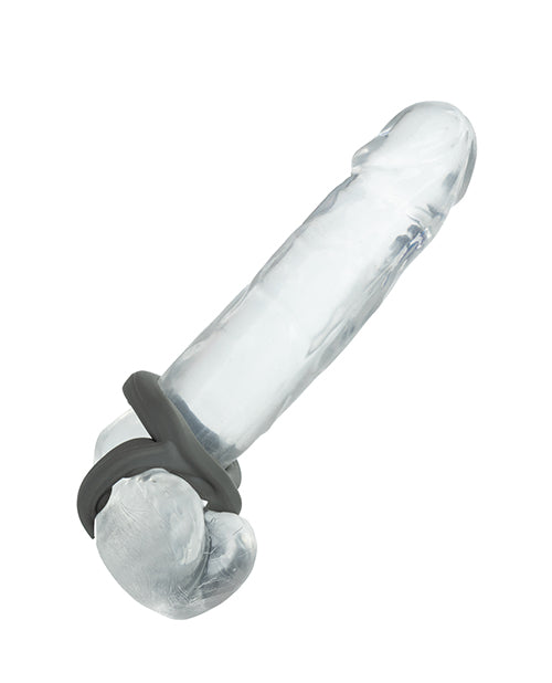 California Exotic Novelties Alpha Liquid Silicone Beaded Crazy 8 Ring, Grey