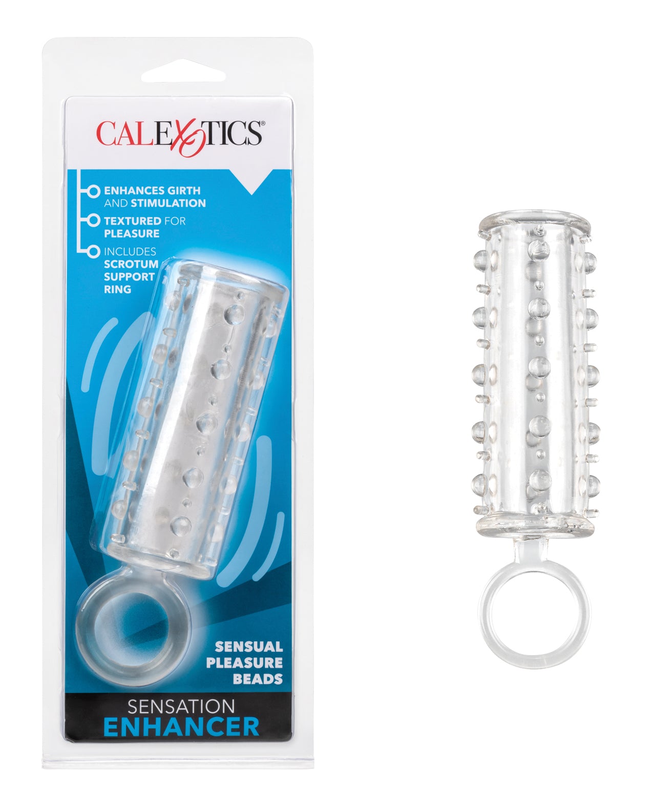 California Exotic Novelties SE-1624-00-2 Sensation Enhancer, Clear TPE Beaded