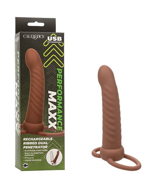 California Exotic Novelties Performance Maxx Rechargeable Ribbed Dual Penetrator