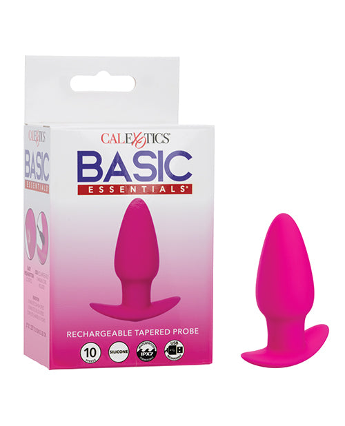 CalExotics Basic Essentials Rechargeable Tapered Probe, 10-Speed Silicone