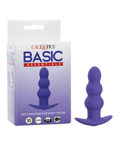 CalExotics Basic Essentials Rechargeable Beaded Probe, 10-Speed Silicone