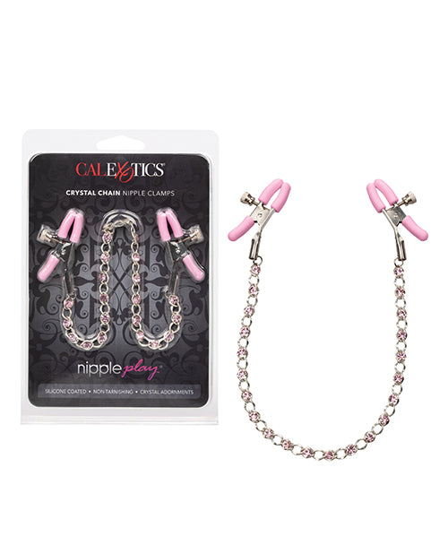 California Exotic Novelties SE-2617-10-2 Crystal Chain Nipple Clamps, Pink