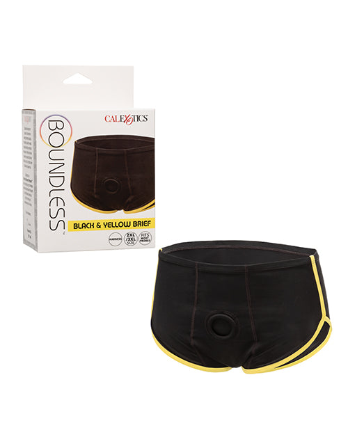 California Exotic Novelties Boundless Boxer Brief Harness, Black/Yellow 2XL/3XL