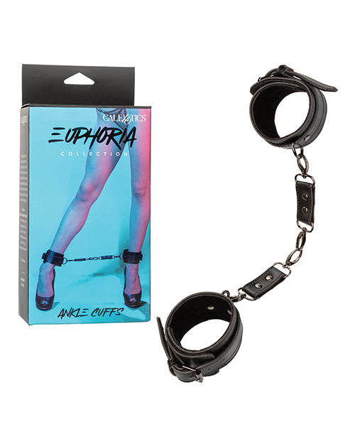 CalExotics Euphoria Collection Ankle Cuffs, Black Vegan Leather