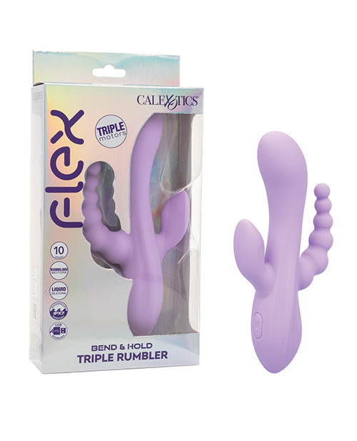 CalExotics Flex Bend & Hold Triple Rumbler Triple Motor Massager, Purple