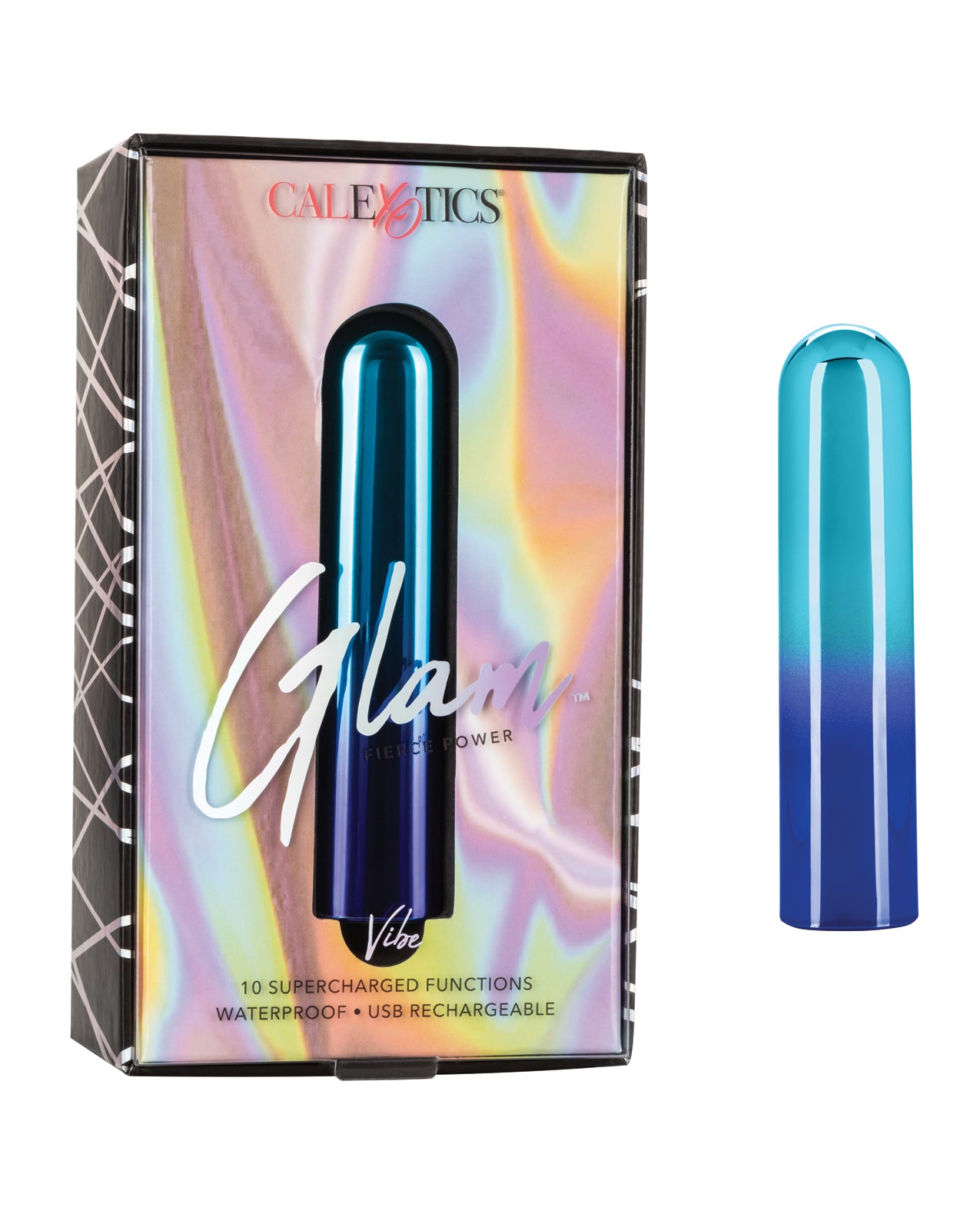 California Exotic Novelties Glam G Vibe Bullet Vibrator, Blue, 10-Function