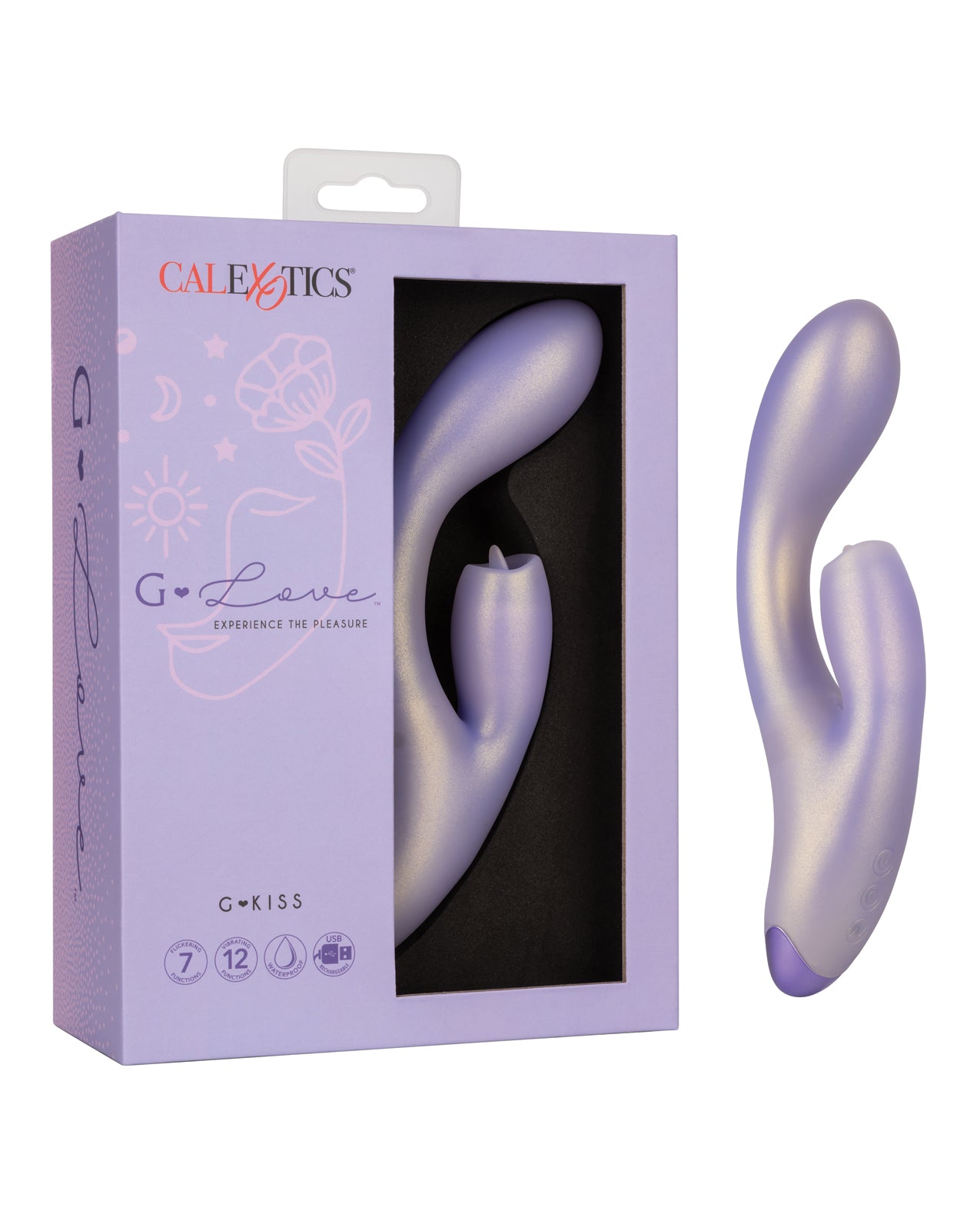CalExotics G-Kiss Dual Stimulator, Purple – Rechargeable & Waterproof