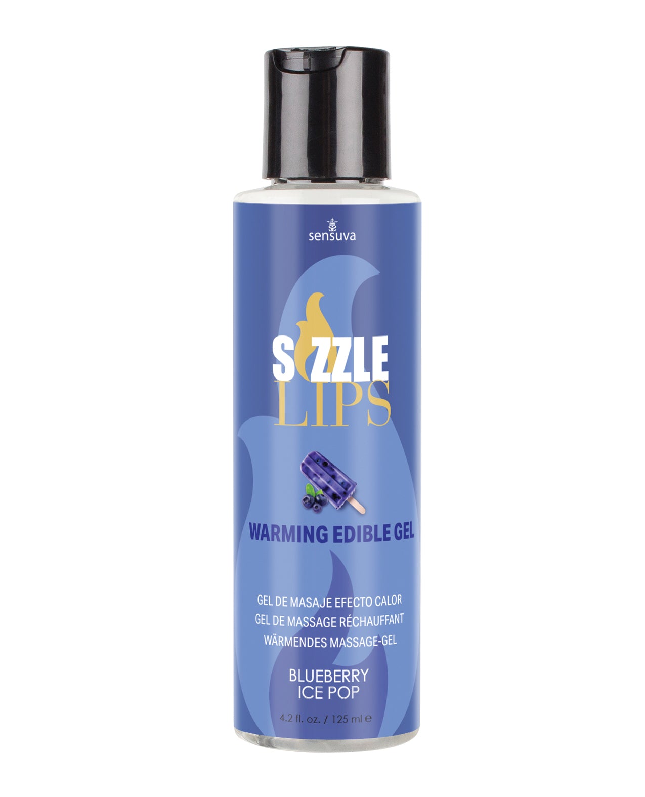 Valencia Naturals VL428 Sizzle Lips Warming Gel, 4.2 oz Blueberry Ice Pop