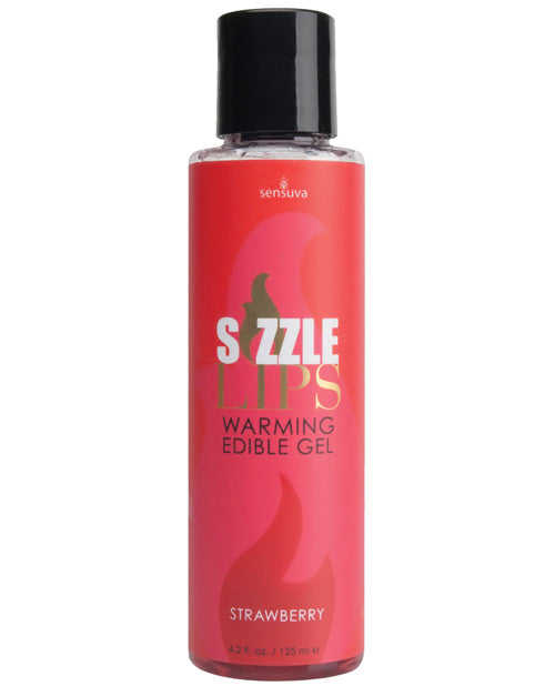 Sensuva Valencia Naturals VL 498 Sizzle Lips Strawberry Warming Gel, 4.2 oz