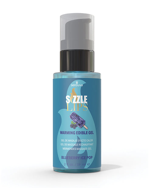 Sensuva VL412 Sizzle Lips Warming Gel, 2 oz Blueberry Ice Pop