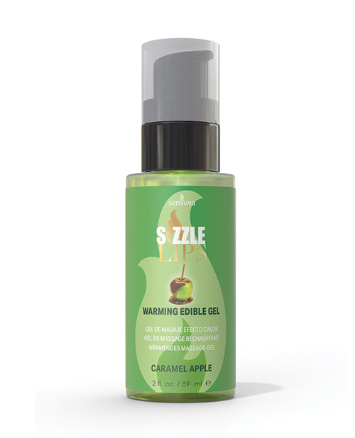 Sensuva Valencia Naturals VL415 Sizzle Lips Warming Gel, 2 oz Caramel Apple