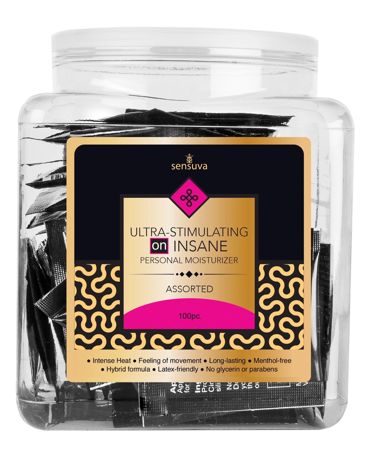 Sensuva ON Insane Ultra Stimulating Personal Moisturizer, Assorted, 100 Packets