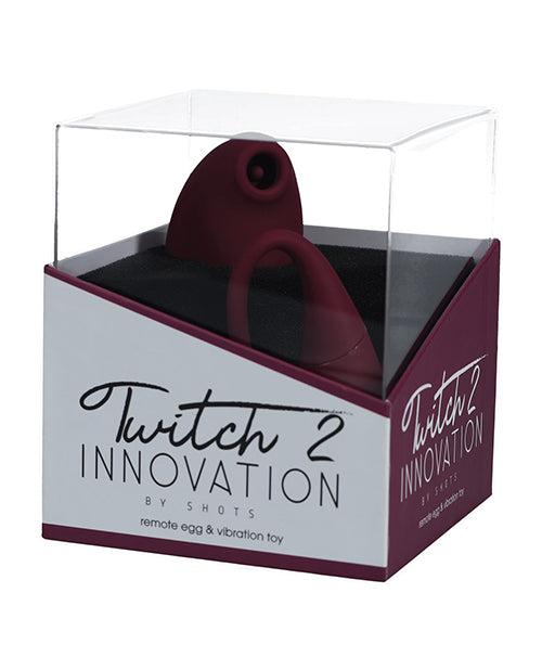 Shots America Innovation Twitch 2 Dual Vibrator with Remote, Burgundy