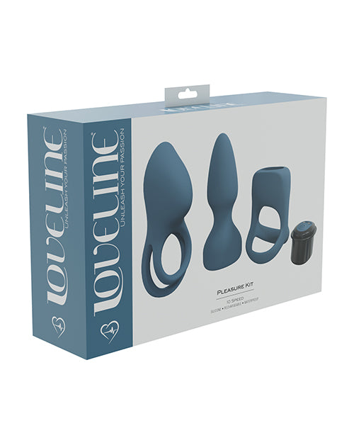Shots LoveLine Pleasure Kit, Rechargeable with 10 Functions – Blue Grey