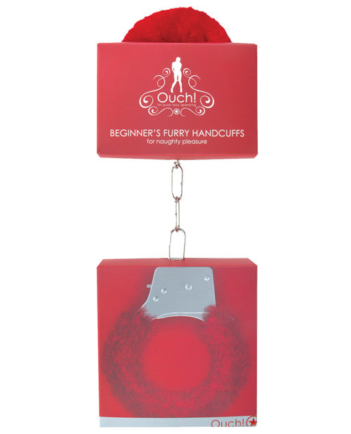 Shots America LLC OU002RED Shots Ouch Beginner's Handcuffs Furry, Red