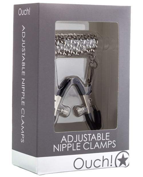 Shots America LLC OU077MET Ouch Adjustable Nipple Clamps w/Chain, Silver