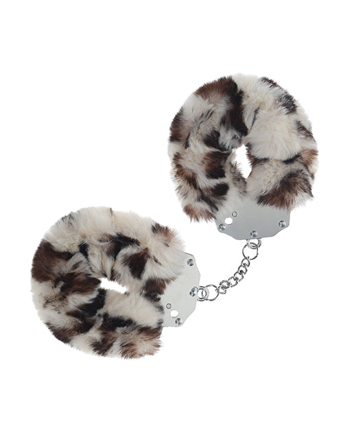 Shots America OU1046SNO Fluffy Handcuffs, Leopard, Acrylic/Iron