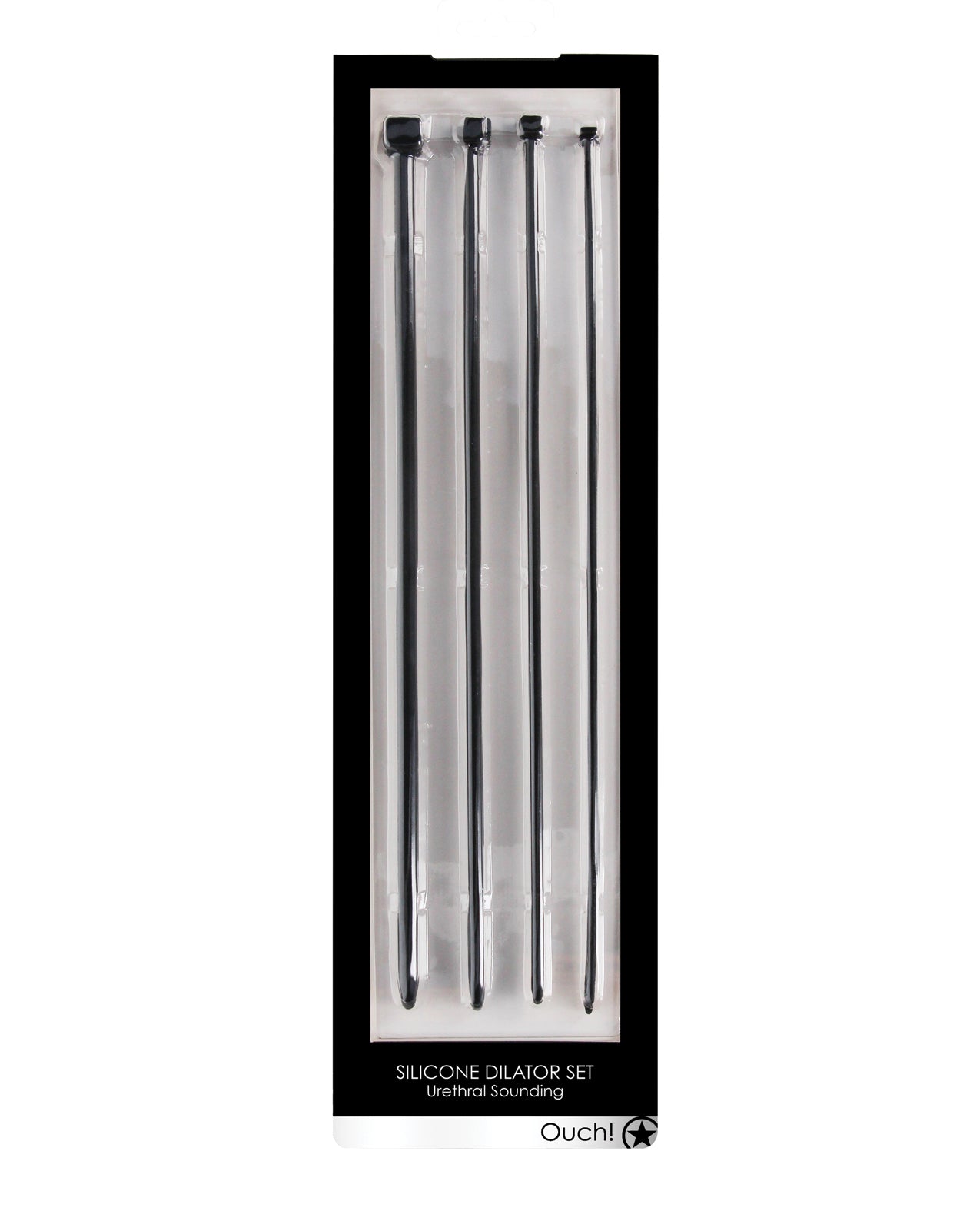 Shots Ouch Urethral Sounding Dilator Set, Black, 4-Piece