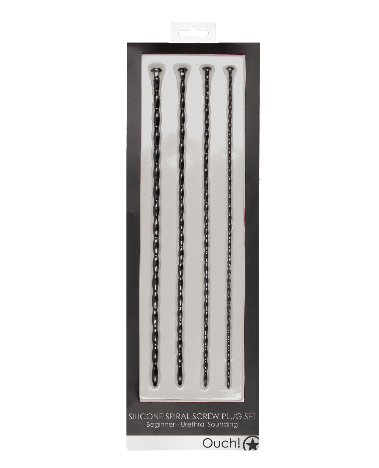 Shots America LLC OU436BLK Urethral Sounding Spiral Set, 4pc, Black
