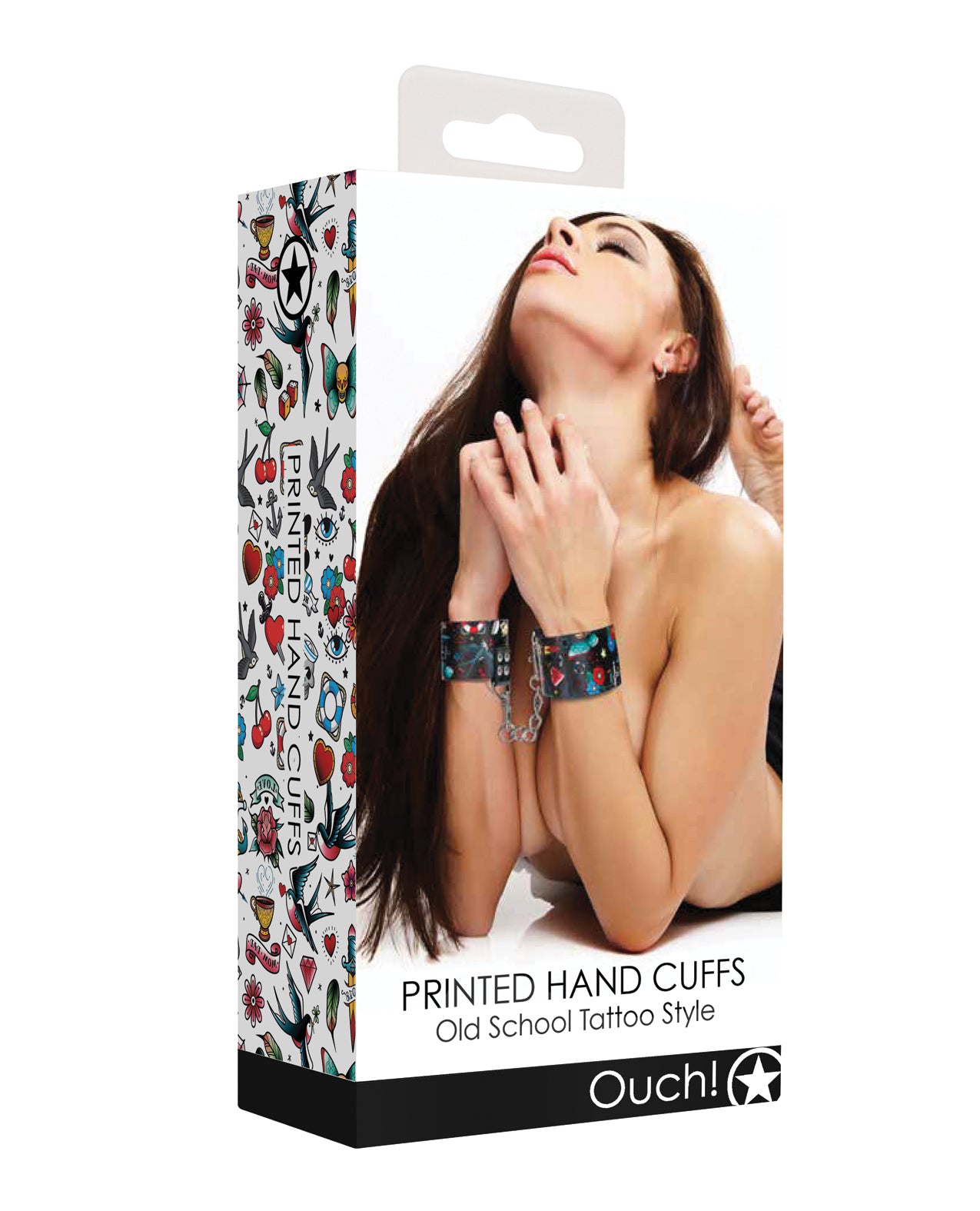 Shots America LLC OU446BLK Old School Tattoo Style Hand Cuffs - Black