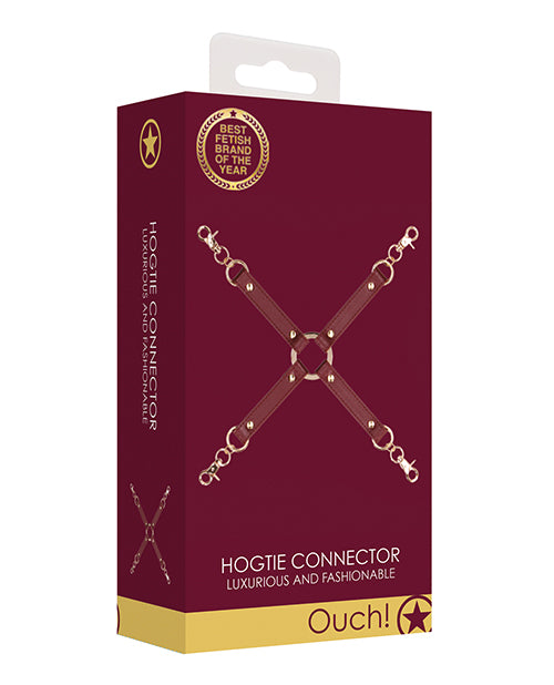 Shots America LLC OU584BUR Halo Hogtie Connector, Burgundy PU Leather, 14.96"