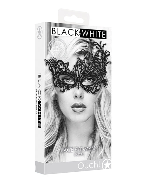 Shots America LLC OU687BLK Royal Black Lace Eye Mask, Polyester