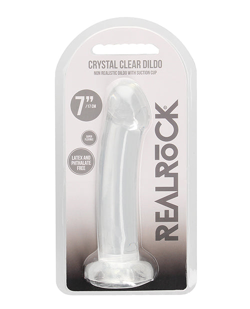Shots America LLC REA111TRA RealRock Crystal Clear Dildo, 7" TPE