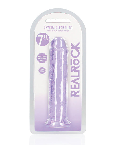 Shots America LLC REA152PUR RealRock Crystal Clear Dildo, 7", Purple