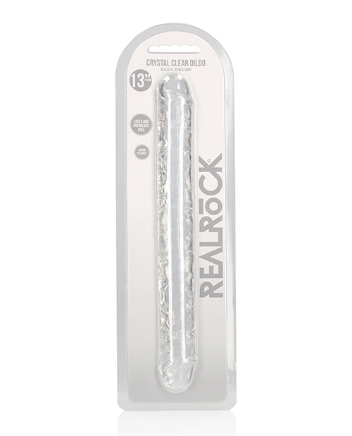 Shots America LLC REA159TRA RealRock Crystal Clear Double Dildo, 13.4" TPE