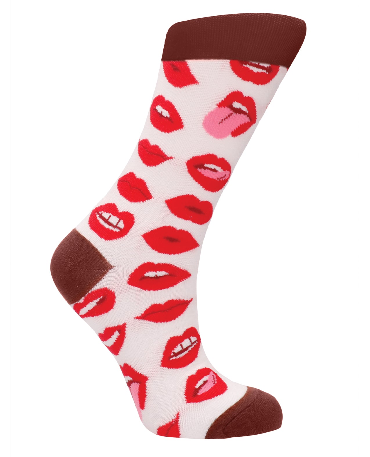 Shots America SOCK001-1 Sexy Socks Lip Love, White & Red, Polyester Blend