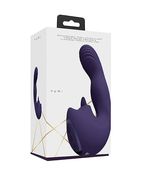 Shots Vive Yumi Triple Action G-Spot Vibrator with Teasing Tongue, Purple
