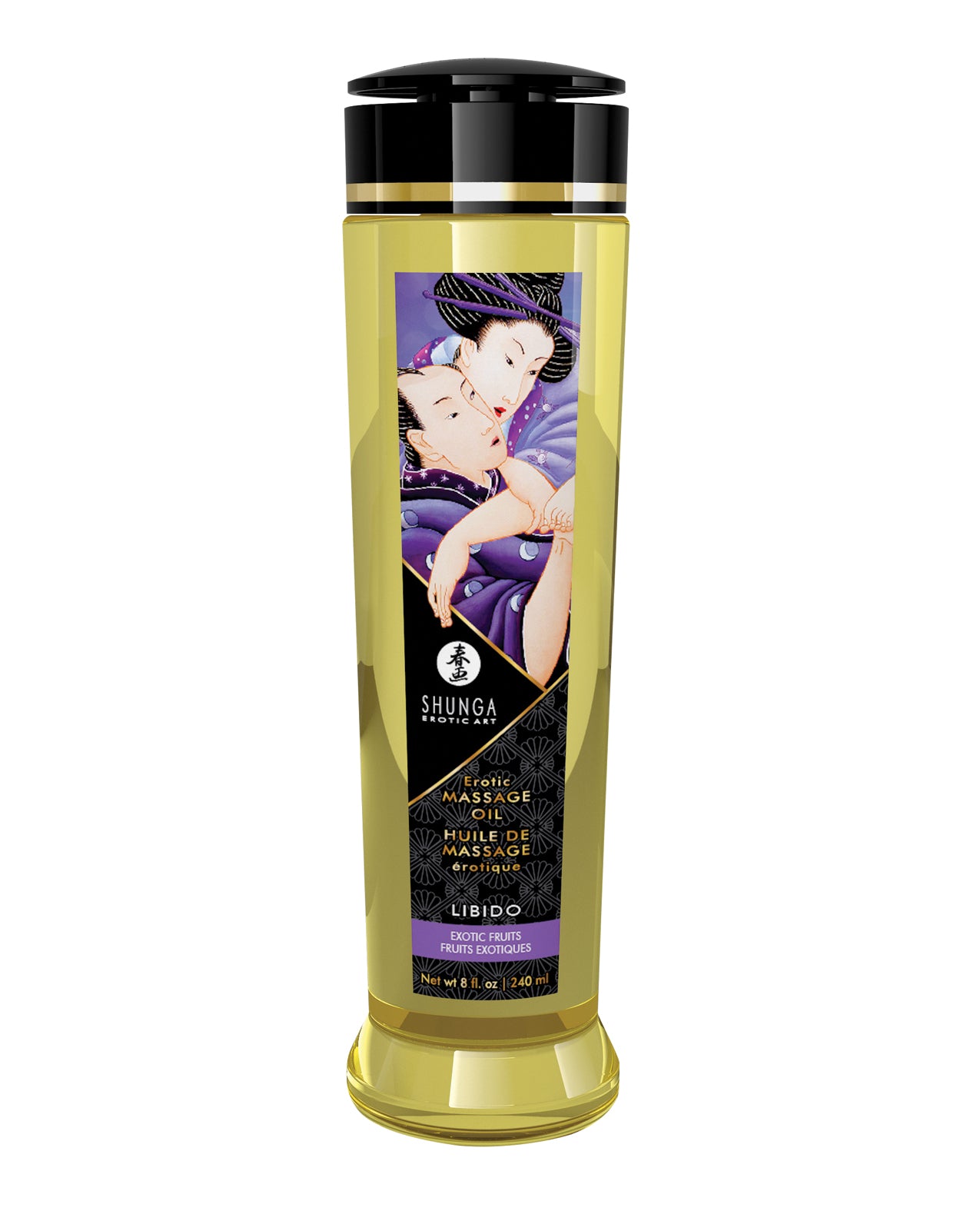 Shunga Erotic Massage Oil, 8 oz Libido Exotic Fruits - 100% Natural