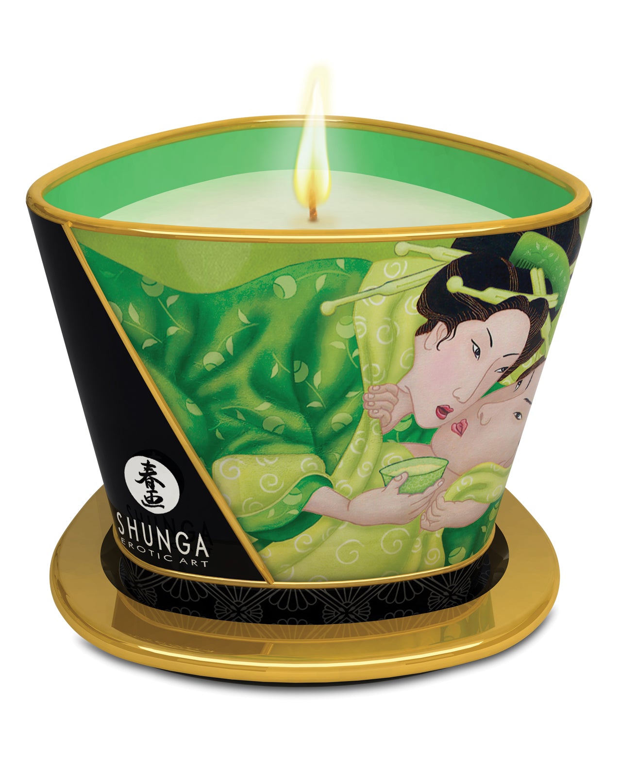 Shunga Zenitude Massage Candle, Exotic Green Tea – Dual-Purpose & Nourishing