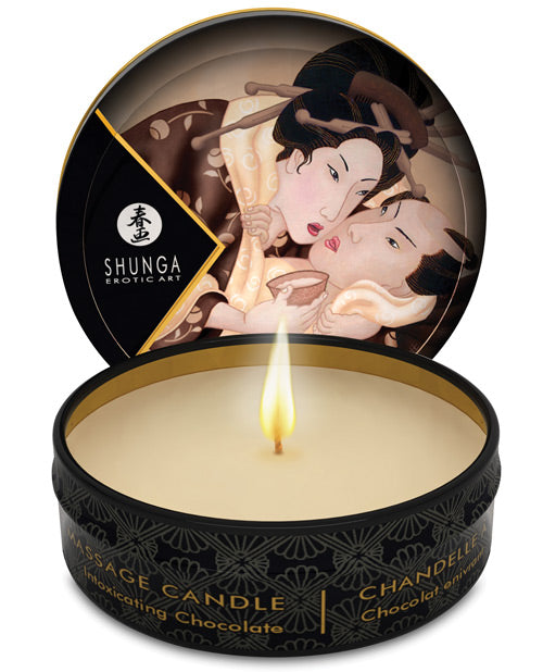 Shunga Excitation Mini Massage Candle, 1 oz Intoxicating Chocolate