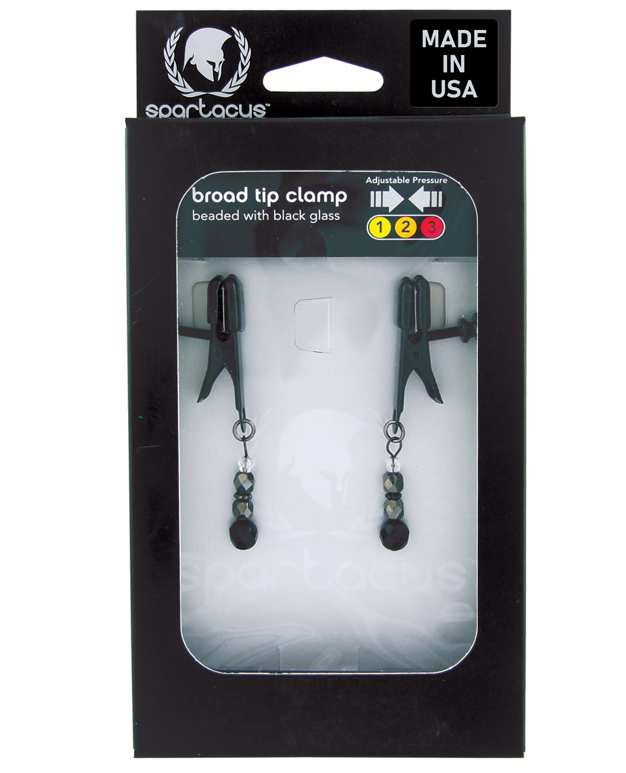 Spartacus SPF-114 Black Beaded Nipple Clamps, Adjustable