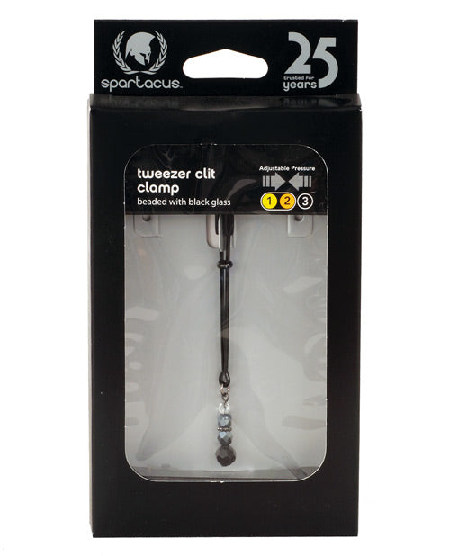 Spartacus SPF-205 Black Beaded Clit Clamps, Adjustable Metal