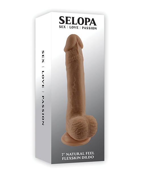 Evolved SL-DD-3854-2 Natural Feel 7" Flexskin Dildo, Brown TPE