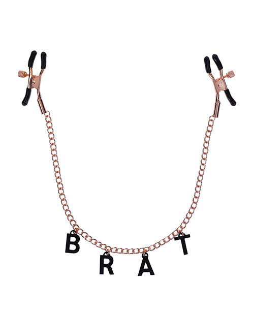 Sportsheets International SS09847 Brat Charmed Nipple Clamps, Rose Gold Chain