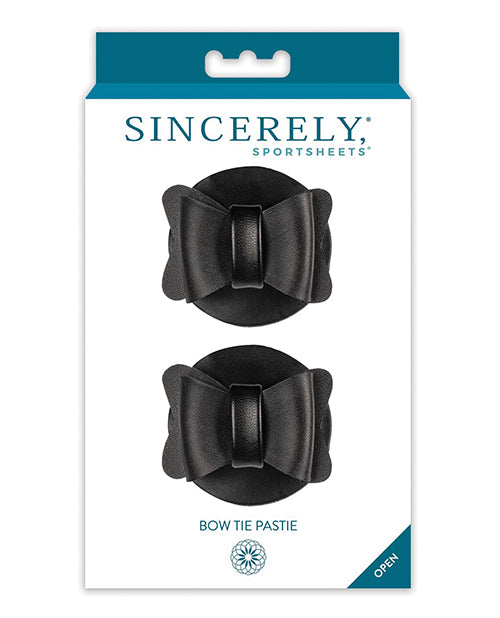 Sportsheets International SS52027 Bow Tie Pasties, Black Faux Leather