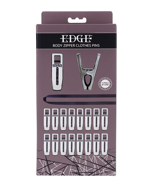 Sportsheets International SS98033 Edge Body Zipper Clothes Pins - 16 Clamps