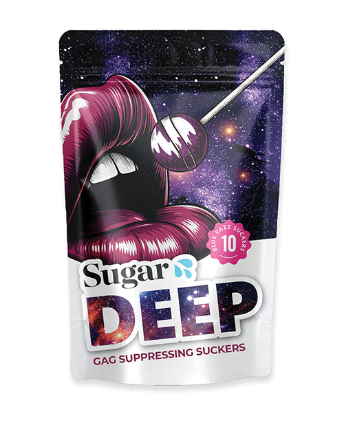 Sugar Splash SS-DEEP-10CT Deep Gag Suppressing Suckers, Raspberry, 10 pcs