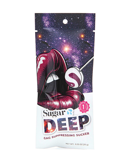 Sugar Splash Deep Gag Suppressing Sucker, Raspberry – Made in USA