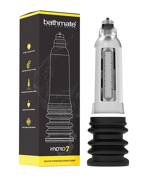 Bathmate BM-H7-CC Hydro 7 Hydropump, Clear, 11.7" L x 2.1" D