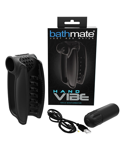Bathmate BM-V-HV Hand Vibe, Black Ergonomic Silicone Massager with 10 Settings