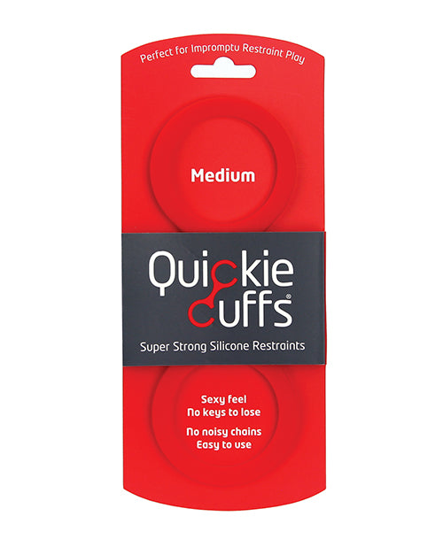 Creative Conceptions USQCMR Quickie Cuffs Medium, Red Silicone