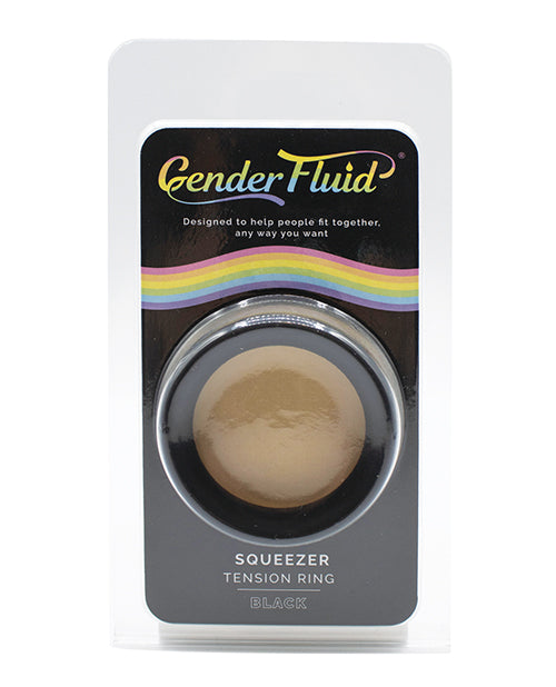 Thank Me Now GF-4394 Gender Fluid Squeezer Tension Ring, Black, 1.77" ID